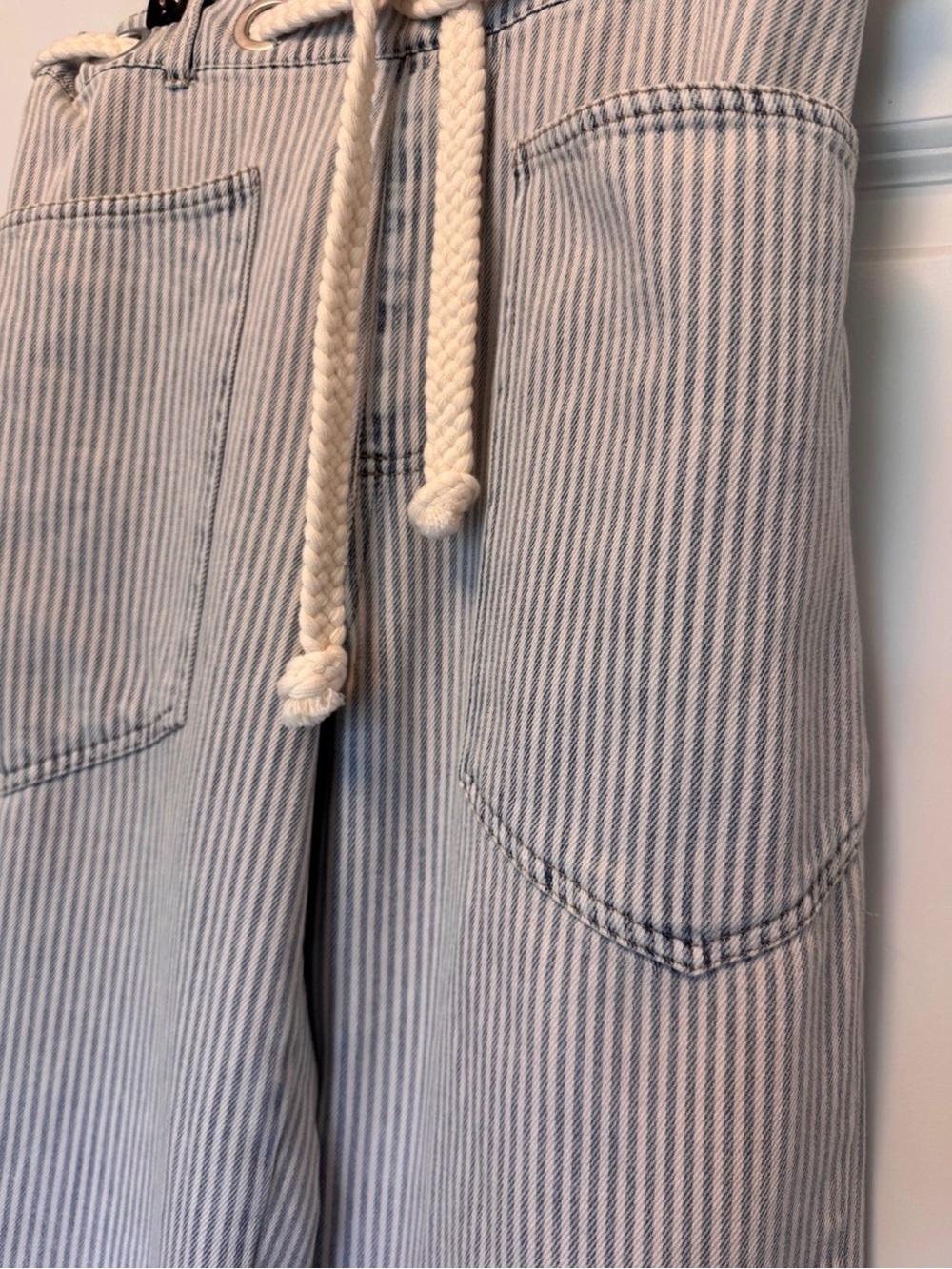 J.O.A. Rhea Stripe Soft Cotton Denim barrel leg Pant Sz Small Coastal sz S - Picture 11 of 16